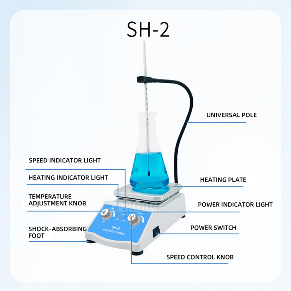 Magnetic Stirrer Hotplate - SH-2 Magnetrührer mit Heizfunktion – Labor-Heizplattenrührer